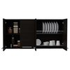 Tuhome 120 Wall Cabinet, Four Doors, Two Cabinets, Two Shelves, Black GLW5586